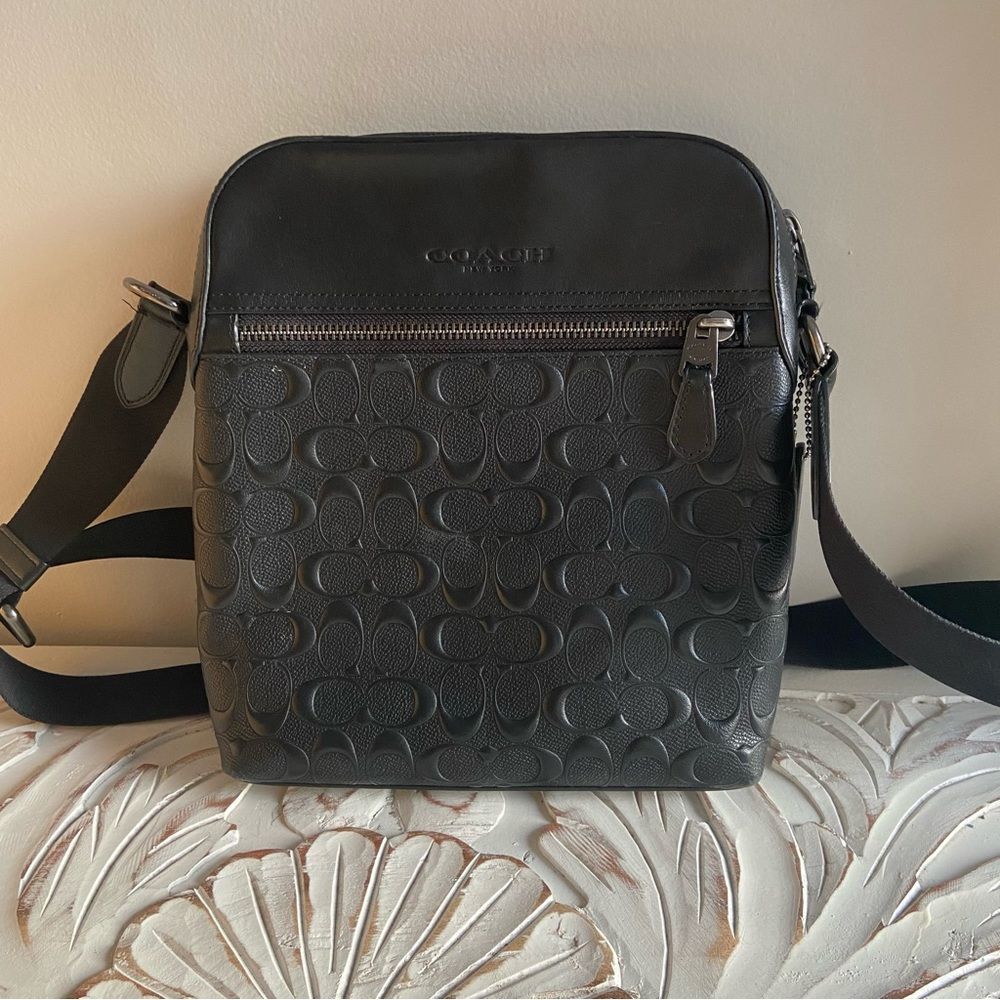 Coach Men Houston Flight bag in signature/crossbody bag/messenger bag